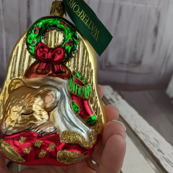Waterford mouse wreath sleeping xmas ornament not - Picture 2 of 7
